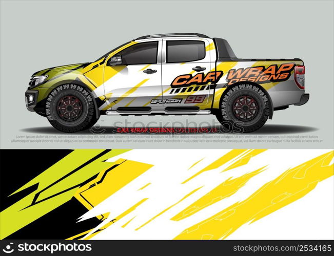 Car wrap decal design vector. abstract Graphic background kit designs for vehicle, race car, rally, livery, sport car