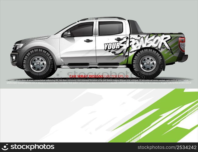 Car wrap decal design vector. abstract Graphic background kit designs for vehicle, race car, rally, livery, sport car