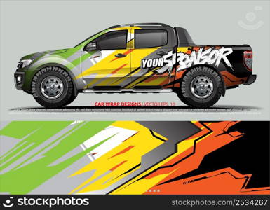 Car wrap decal design vector. abstract Graphic background kit designs for vehicle, race car, rally, livery, sport car