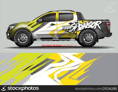 Car wrap decal design vector. abstract Graphic background kit designs for vehicle, race car, rally, livery, sport car