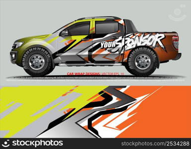 Car wrap decal design vector. abstract Graphic background kit designs for vehicle, race car, rally, livery, sport car