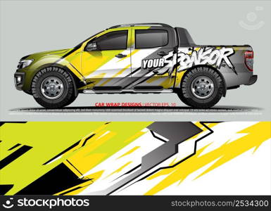 Car wrap decal design vector. abstract Graphic background kit designs for vehicle, race car, rally, livery, sport car