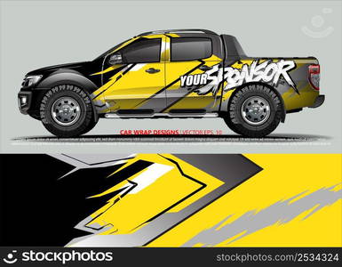 Car wrap decal design vector. abstract Graphic background kit designs for vehicle, race car, rally, livery, sport car