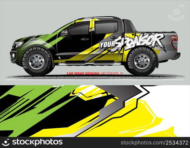 Car wrap decal design vector. abstract Graphic background kit designs for vehicle, race car, rally, livery, sport car