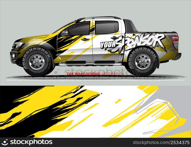 Car wrap decal design vector. abstract Graphic background kit designs for vehicle, race car, rally, livery, sport car