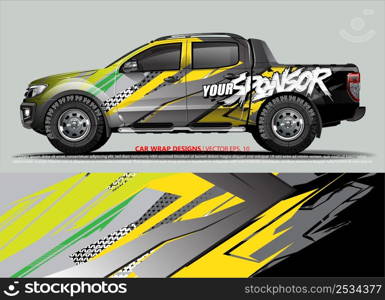 Car wrap decal design vector. abstract Graphic background kit designs for vehicle, race car, rally, livery, sport car