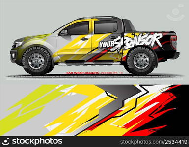 Car wrap decal design vector. abstract Graphic background kit designs for vehicle, race car, rally, livery, sport car