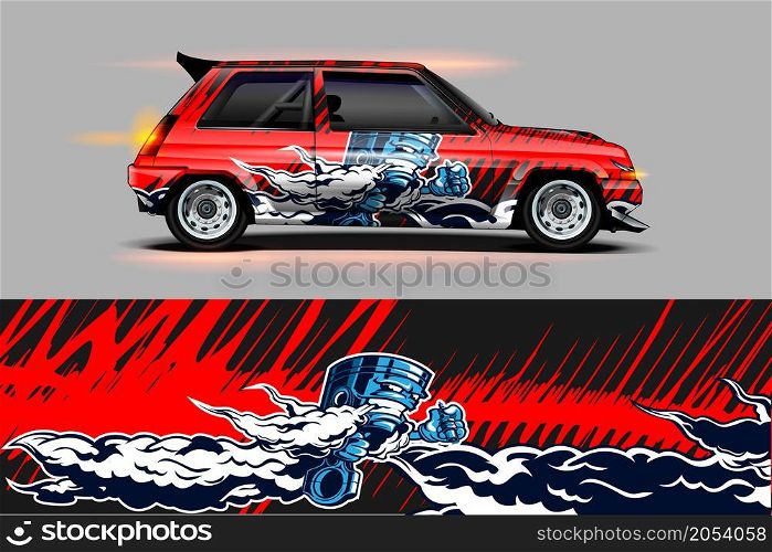 car wrap, decal, vinyl sticker designs concept. auto design geometric stripe abstract background for wrap vehicles, race cars, cargo vans, pickup trucks and livery. daily use or race