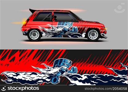 car wrap, decal, vinyl sticker designs concept. auto design geometric stripe abstract background for wrap vehicles, race cars, cargo vans, pickup trucks and livery. daily use or race