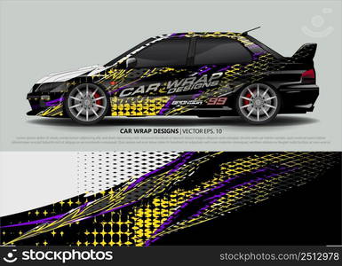 car wrap design. simple lines with abstract background vector concept for vehicle vinyl wrap and automotive decal livery