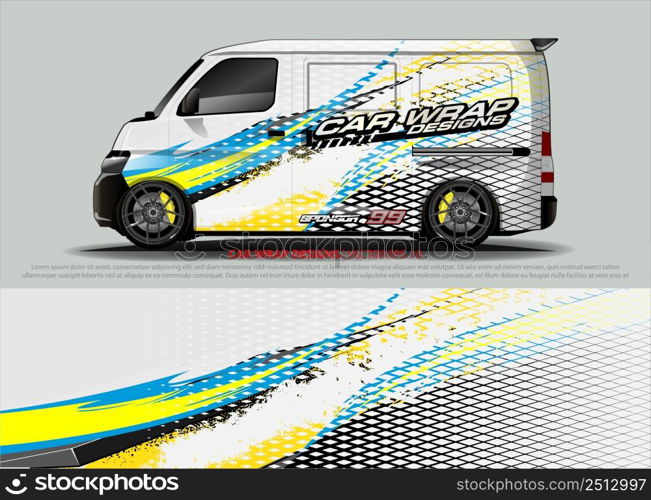 car wrap design. simple lines with abstract background vector concept for vehicle vinyl wrap and automotive decal livery