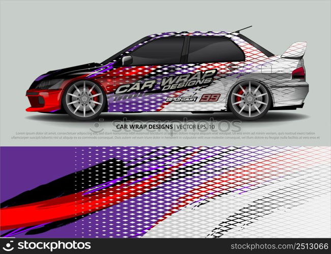 car wrap design. simple lines with abstract background vector concept for vehicle vinyl wrap and automotive decal livery