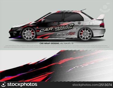 car wrap design. simple lines with abstract background vector concept for vehicle vinyl wrap and automotive decal livery