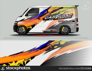 car wrap design. simple lines with abstract background vector concept for vehicle vinyl wrap and automotive decal livery