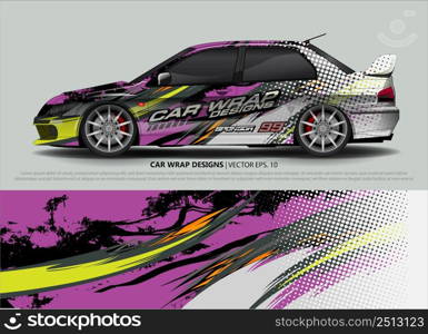 car wrap design. simple lines with abstract background vector concept for vehicle vinyl wrap and automotive decal livery