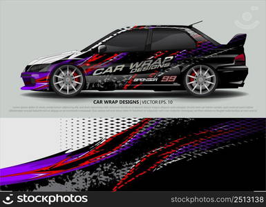 car wrap design. simple lines with abstract background vector concept for vehicle vinyl wrap and automotive decal livery