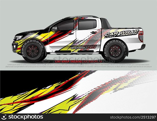 car wrap design. simple lines with abstract background vector concept for vehicle vinyl wrap and automotive decal livery