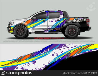 car wrap design. simple lines with abstract background vector concept for vehicle vinyl wrap and automotive decal livery