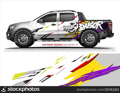 car wrap design. simple lines with abstract background vector concept for vehicle vinyl wrap and automotive decal livery