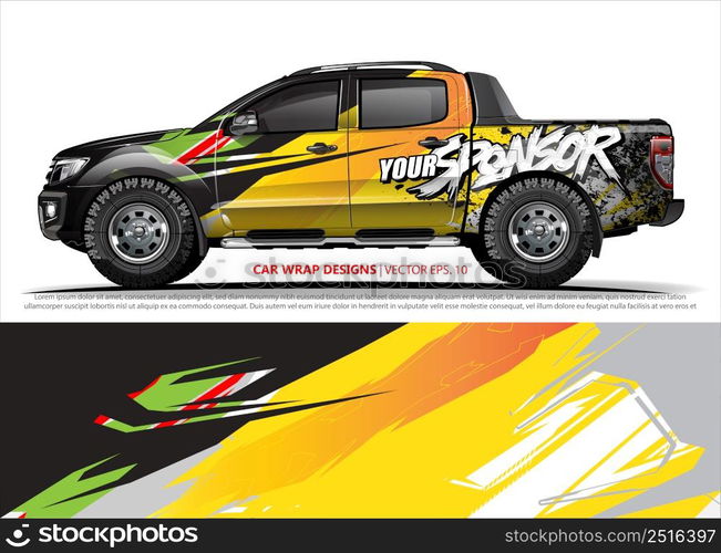 car wrap design. simple lines with abstract background vector concept for vehicle vinyl wrap and automotive decal livery