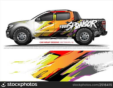 car wrap design. simple lines with abstract background vector concept for vehicle vinyl wrap and automotive decal livery