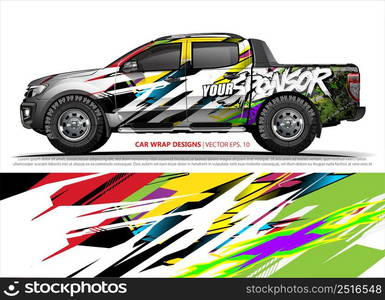 car wrap design. simple lines with abstract background vector concept for vehicle vinyl wrap and automotive decal livery