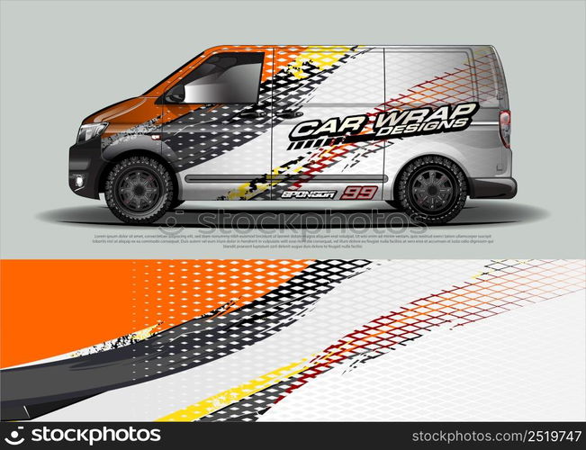 car wrap design. simple lines with abstract background vector concept for vehicle vinyl wrap and automotive decal livery