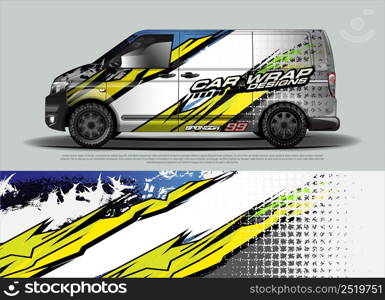 car wrap design. simple lines with abstract background vector concept for vehicle vinyl wrap and automotive decal livery