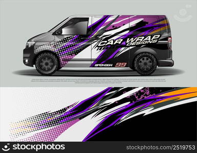 car wrap design. simple lines with abstract background vector concept for vehicle vinyl wrap and automotive decal livery