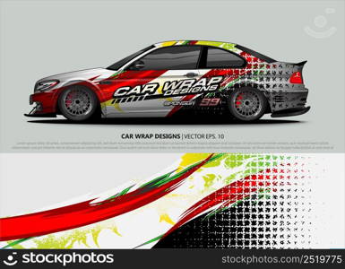 car wrap design. simple lines with abstract background vector concept for vehicle vinyl wrap and automotive decal livery