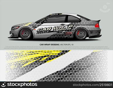 car wrap design. simple lines with abstract background vector concept for vehicle vinyl wrap and automotive decal livery