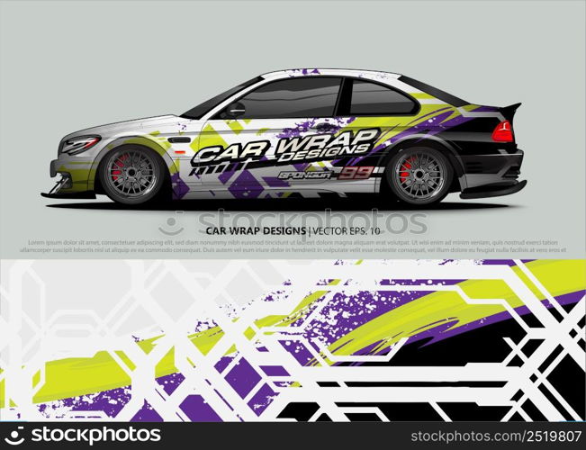 car wrap design. simple lines with abstract background vector concept for vehicle vinyl wrap and automotive decal livery