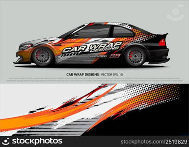 car wrap design. simple lines with abstract background vector concept for vehicle vinyl wrap and automotive decal livery