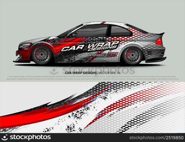 car wrap design. simple lines with abstract background vector concept for vehicle vinyl wrap and automotive decal livery