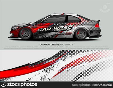 car wrap design. simple lines with abstract background vector concept for vehicle vinyl wrap and automotive decal livery