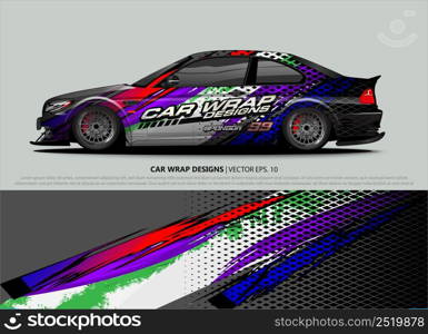 car wrap design. simple lines with abstract background vector concept for vehicle vinyl wrap and automotive decal livery