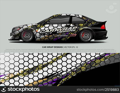 car wrap design. simple lines with abstract background vector concept for vehicle vinyl wrap and automotive decal livery