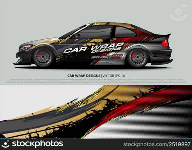 car wrap design. simple lines with abstract background vector concept for vehicle vinyl wrap and automotive decal livery