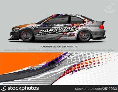 car wrap design. simple lines with abstract background vector concept for vehicle vinyl wrap and automotive decal livery