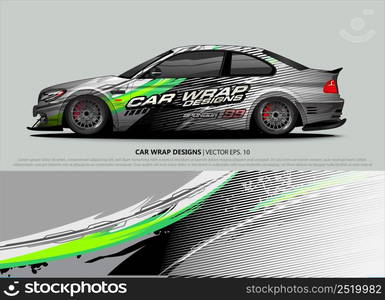 car wrap design. simple lines with abstract background vector concept for vehicle vinyl wrap and automotive decal livery