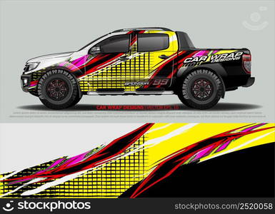 car wrap design. simple lines with abstract background vector concept for vehicle vinyl wrap and automotive decal livery