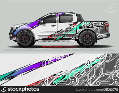 car wrap design. simple lines with abstract background vector concept for vehicle vinyl wrap and automotive decal livery