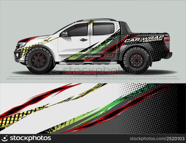 car wrap design. simple lines with abstract background vector concept for vehicle vinyl wrap and automotive decal livery