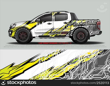 car wrap design. simple lines with abstract background vector concept for vehicle vinyl wrap and automotive decal livery