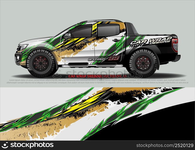 car wrap design. simple lines with abstract background vector concept for vehicle vinyl wrap and automotive decal livery