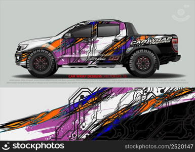 car wrap design. simple lines with abstract background vector concept for vehicle vinyl wrap and automotive decal livery