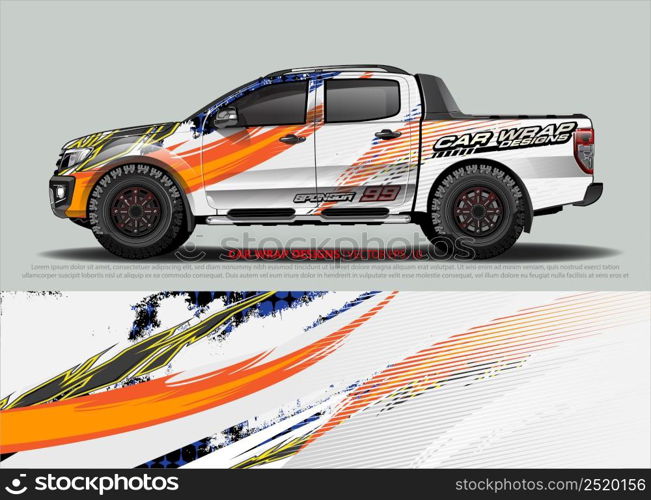 car wrap design. simple lines with abstract background vector concept for vehicle vinyl wrap and automotive decal livery