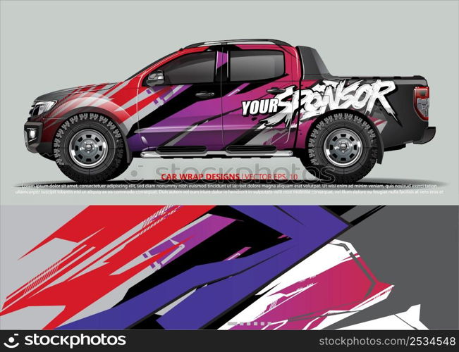 car wrap design. simple lines with abstract background vector concept for vehicle vinyl wrap and automotive decal livery