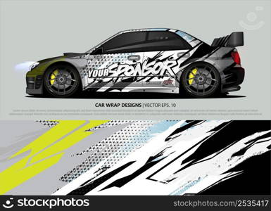 car wrap design. simple lines with abstract background vector concept for vehicle vinyl wrap and automotive decal livery