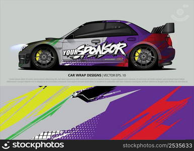 car wrap design. simple lines with abstract background vector concept for vehicle vinyl wrap and automotive decal livery